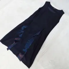 une autre リボン コンビ ノースリーブ ワンピース シルク キュプラのサムネイル