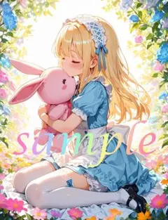 c282 かわいい イラスト アニメ A4ポスター 金髪 アリス