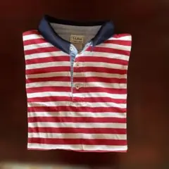 90s L.L.Bean 赤白ストライプ ポロシャツ