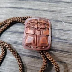 木製彫刻ペンダント ネックレス