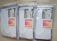 ユニクロ ヒートテック VネックT 九分袖 ホワイト L ３枚セット