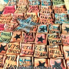 3.5×3.5㎝　2.5×2.5㎝　星　革タグ　デニムリメイク　デニムチャーム