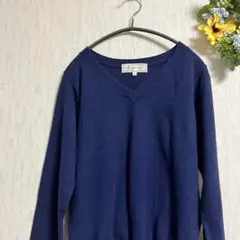 ROPE PICNIC ネイビー Vネック 長袖セーター M 38 ニット