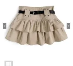 BEB ベルト&インパン付きフリルティアードミニスカート[ks187] GRL