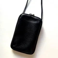 レザー調 スマホショルダーバッグ ブラックのサムネイル