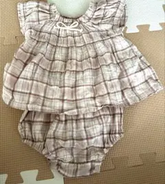 西松屋　セットアップ　チェック柄　ベビー服 80