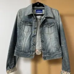 バーバリーブルーレーベル　デニムジャケット　 M ブルーデニム　ノバチェック　綿 極美品 バーバリー ブルーレーベル デニム ジャケット ノバ