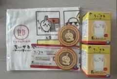 ちいかわ　一番くじ　みんなでラーメン　タオル　ラバーコースター　グラス