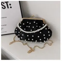 ブラック ショルダー クラッチバック レディース がま口 ハンドバッグ 結婚式