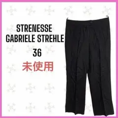 未使用　[ストラネス] ブラック　ワイドパンツ　オフィス　リネン　スラックス