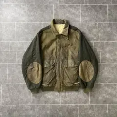 フランス製 vintage デザイン ウールジャケット レザー切替のサムネイル