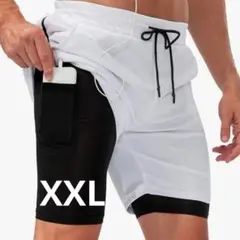 ⭐️ホワイトメッシュハーフパンツ ⭐️スマホポケット付き多機能XXL 4-24