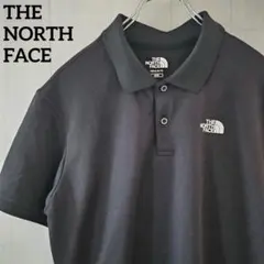 【希少】ノースフェイス ワンポイント 半袖 ポロシャツ ブラック M