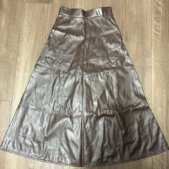 グレイル レザー フレアスカート ブラウン