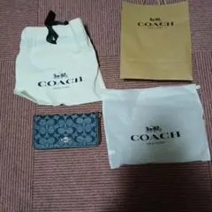 極美品】COACH コーチ 長財布 ターンロック フローラル ブルー - メルカリ