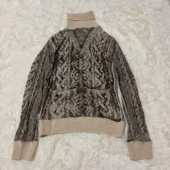 90s◆archive ゴルチエHOMME ニットプリント　パワーネット　ニットのサムネイル