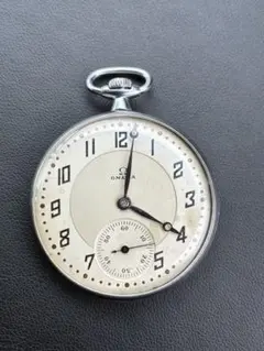 【希少・稼働品】OMEGA オメガ アンティーク 懐中時計 スモセコ 白文字盤