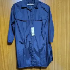 ネイビー ロングシャツコート スプリングコート