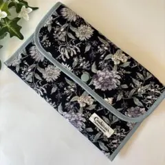 大人の花柄 お薬手帳ケース 通帳ケース ハンドメイド