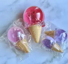 プラスチックケース　アイスクリーム&ミニアイス4点　スヌーピー　ピンク　パープルのサムネイル