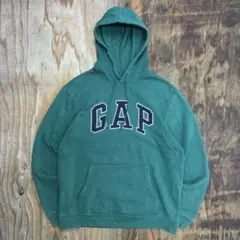 00s GAP ロゴ プルオーバーパーカー グリーン 平成 Y2K OLD