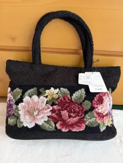 PAN CREATION 新品未使用タグ付トートバッグ シェニール織 花柄日本製 