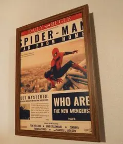 10 スパイダーマンSPIDERMANポスターフレーム付き壁掛けアメリカンレトロ