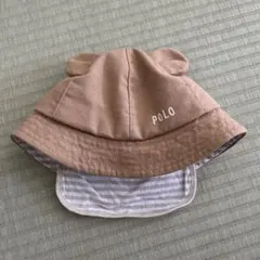 POLO Baby 耳付きベージュ帽子　48㎝　美品