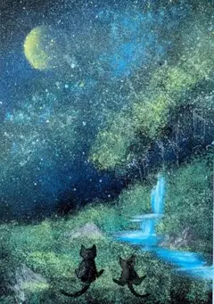 スプレーアート「幻想の月空の夜に」