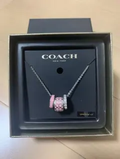 COACH 3連リング ネックレス シグネチャー シルバー　ロゴ アクセサリー