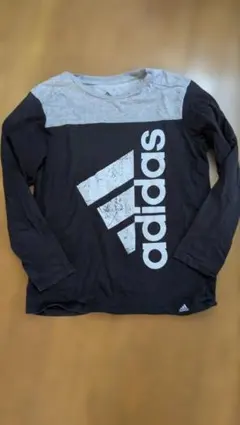 adidas 長袖カットソー 140cm 黒/グレー