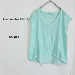 アバクロンビー&フィッチ　フレンチスリーブカットソー　XS ライトグリーン　薄手のサムネイル