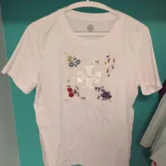 TORY BURCH 花柄刺繍 Tシャツ ホワイト Mのサムネイル