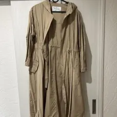 NATURAL BEAUTY BASIC フード付きトレンチコートベージュ