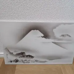 深川製磁　宮本武蔵画［二天富士］陶板画　希少 1254 深川製磁 宮本武蔵 「二天富士」 剣豪 二天一流 陶板 工芸品
