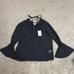 ［タグ付き］EMODA シャーリングシアーフレアトップス ブラック
