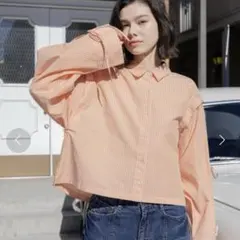 ニコアンド　マーセリボンスリーブシャツ