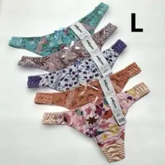 【Lサイズ】レディースショーツ Tバック 5枚 Xー031