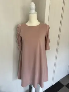 お値下げ価格　トッコ　レッド　袖部リボン付　ワンピース