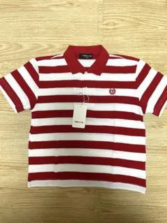 キッズCOMME CA ISM 赤白ストライプ ポロシャツ 110