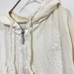 Champion 綿100% 雰囲気系 ジップパーカー 白 ボロ ヴィンテージ