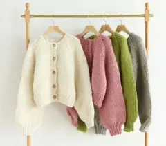 【Sea Room lynn】クリーム色 ニット カーディガン 長袖