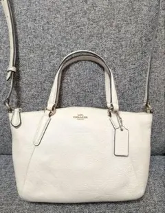 COACH 2way ショルダーバッグ アイボリー レザー ホワイト コーチ