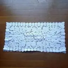 ホワイト花柄レーステーブルセンター