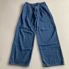 UNIQLO ドレープデニムタックパンツ ブルー Sサイズ