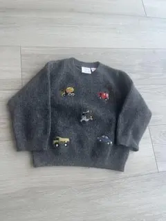 ZARA 車　グレー ニットセーター 80cm
