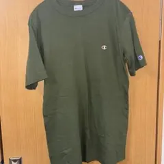 Champion カーキ 半袖Tシャツ LARGE