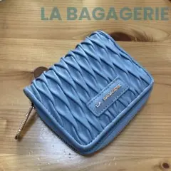 LA BAGAGERIE ライトブルー 二つ折り財布