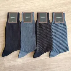 国産ブランド ミツミネ リブ編みソックス 4足セット 25~27cm