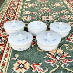 花柄 蓋つき煮物椀 5客セット - メルカリ